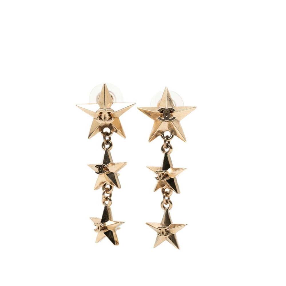 Chanel Cc Logo Star Earrings Metal #266353C91B